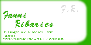 fanni ribarics business card